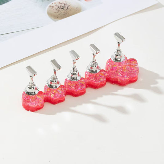 Pink Magnetic Nail Art Stand Set – 5 Pieces